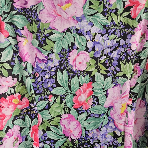 Vintage Jenny Floral Print Satin Blouse - Picture 7 of 7